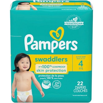 Pampers Swaddlers Diapers, Size 4, 22-37lb