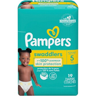 Pampers Swaddlers Diapers, Size 5, 27+ lb