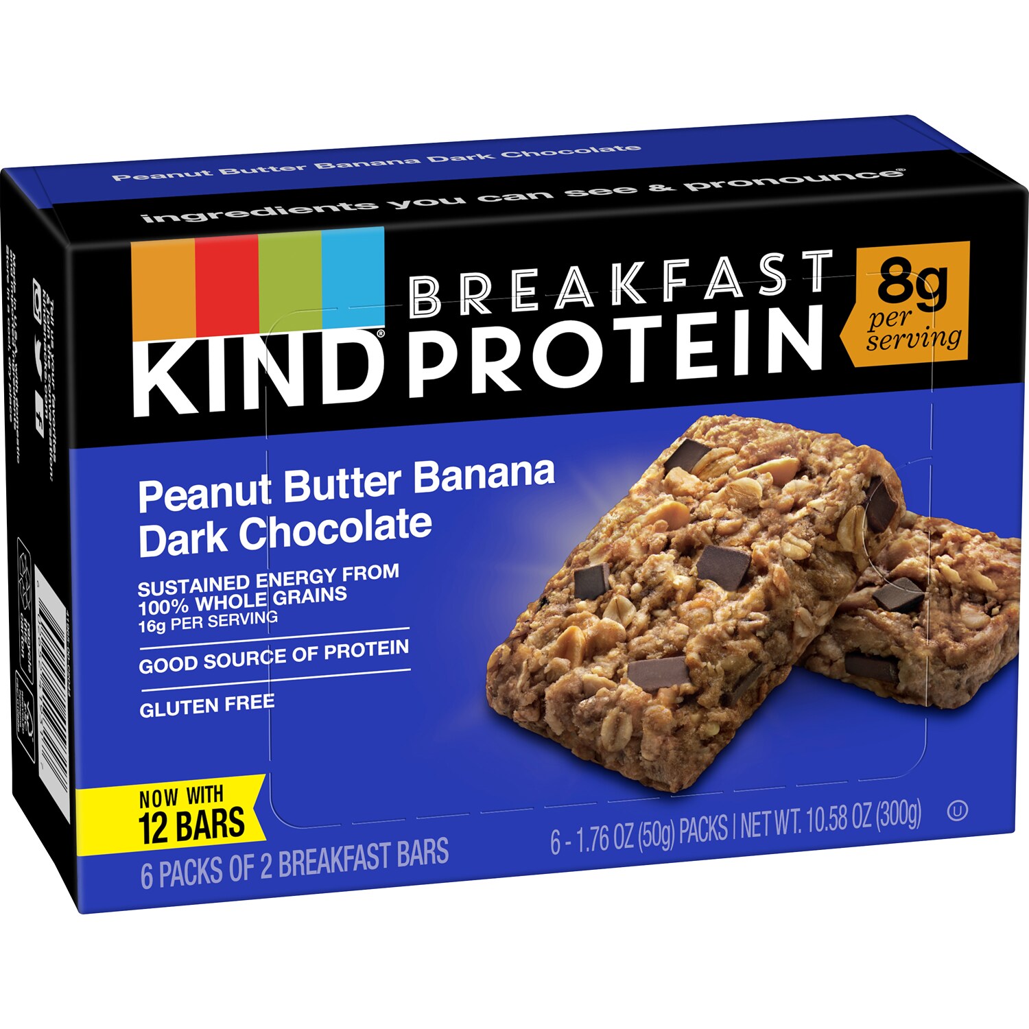 KIND Breakfast Protein Bars, Peanut Butter Banana Dark Chocolate 