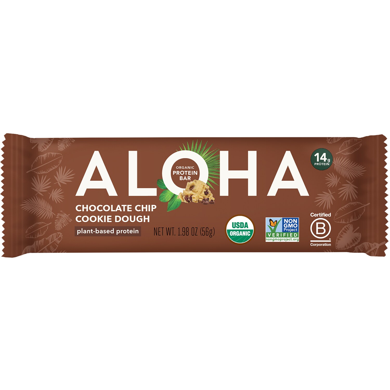 Aloha Organic Plant-Based Protein Bar, Chocolate Chip Cookie Dough