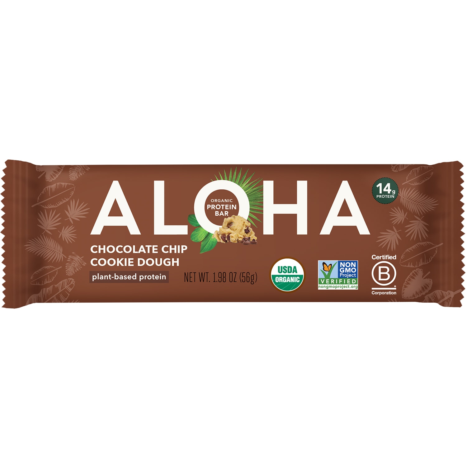Aloha Organic Plant-Based Protein Bar, Chocolate Chip Cookie Dough