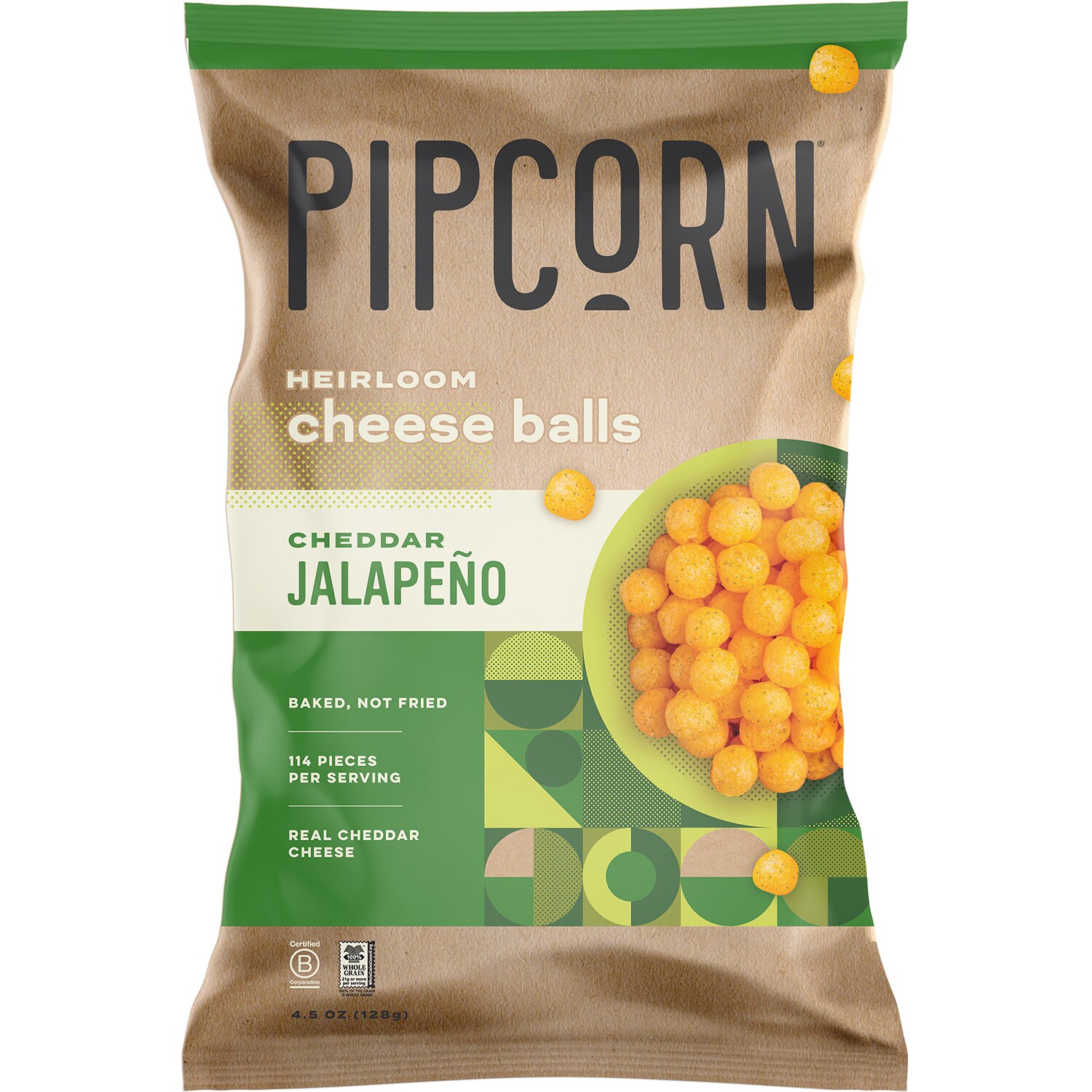 Pipcorn Cheese Balls, Cheddar Jalapeño