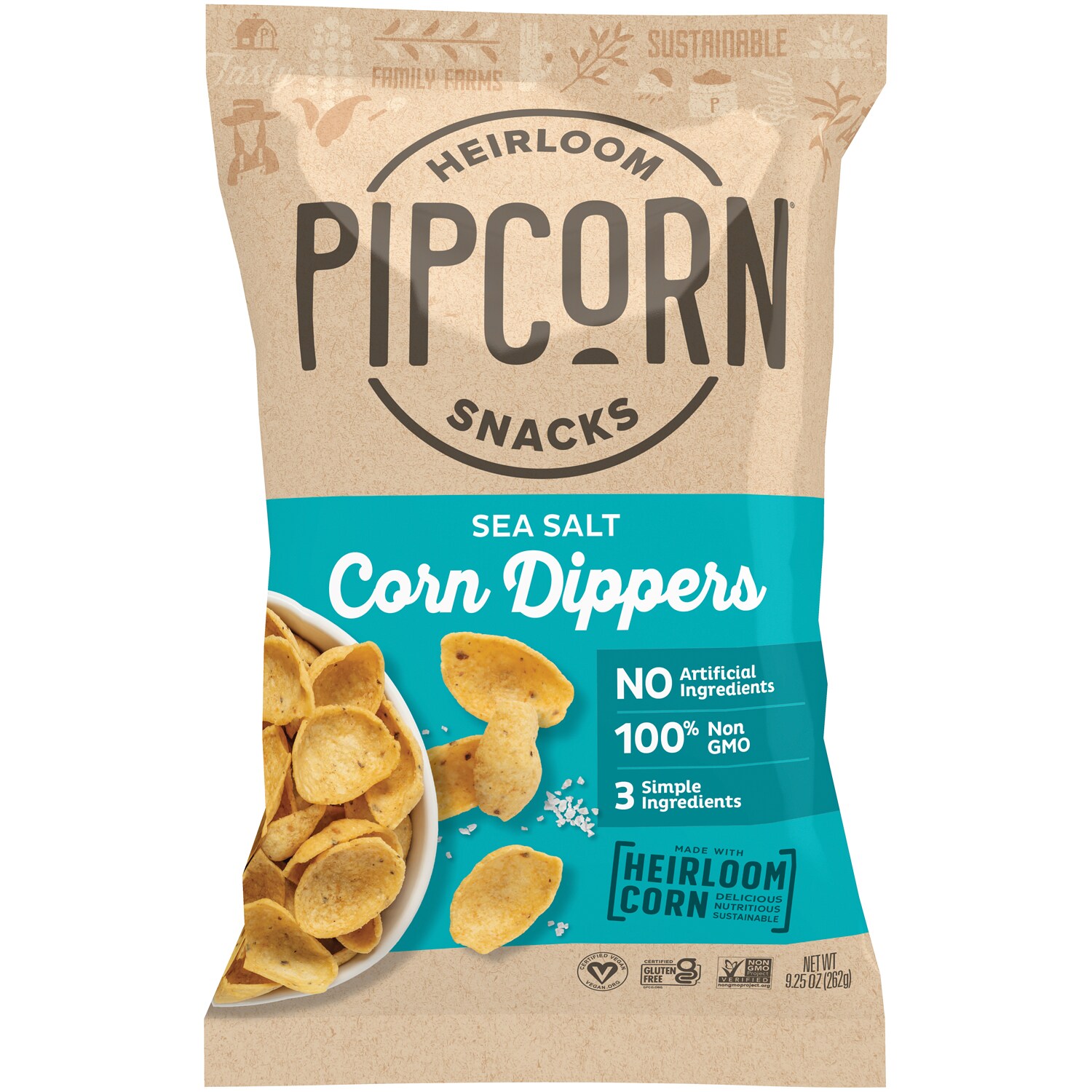 Pipcorn Corn Dippers, Sea Salt