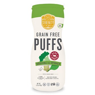 Serenity Kids Grain Free Puffs, Broccoli & Spinach