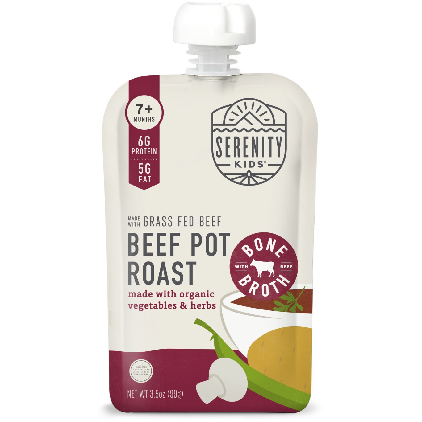 Serenity Kids Bone Broth Puree Toddler Food, Beef Pot Roast