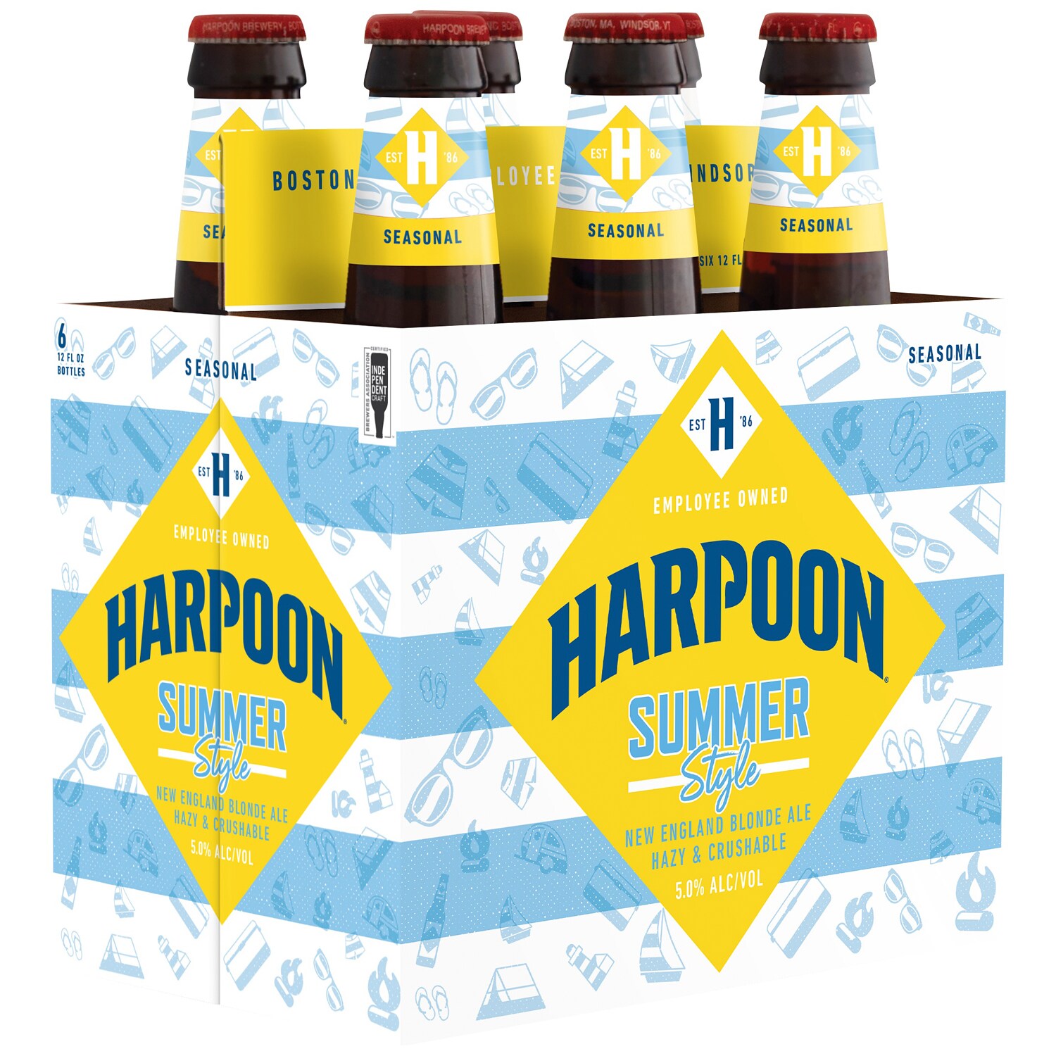 Harpoon Summer Style New England Blonde Ale, Glass Bottles