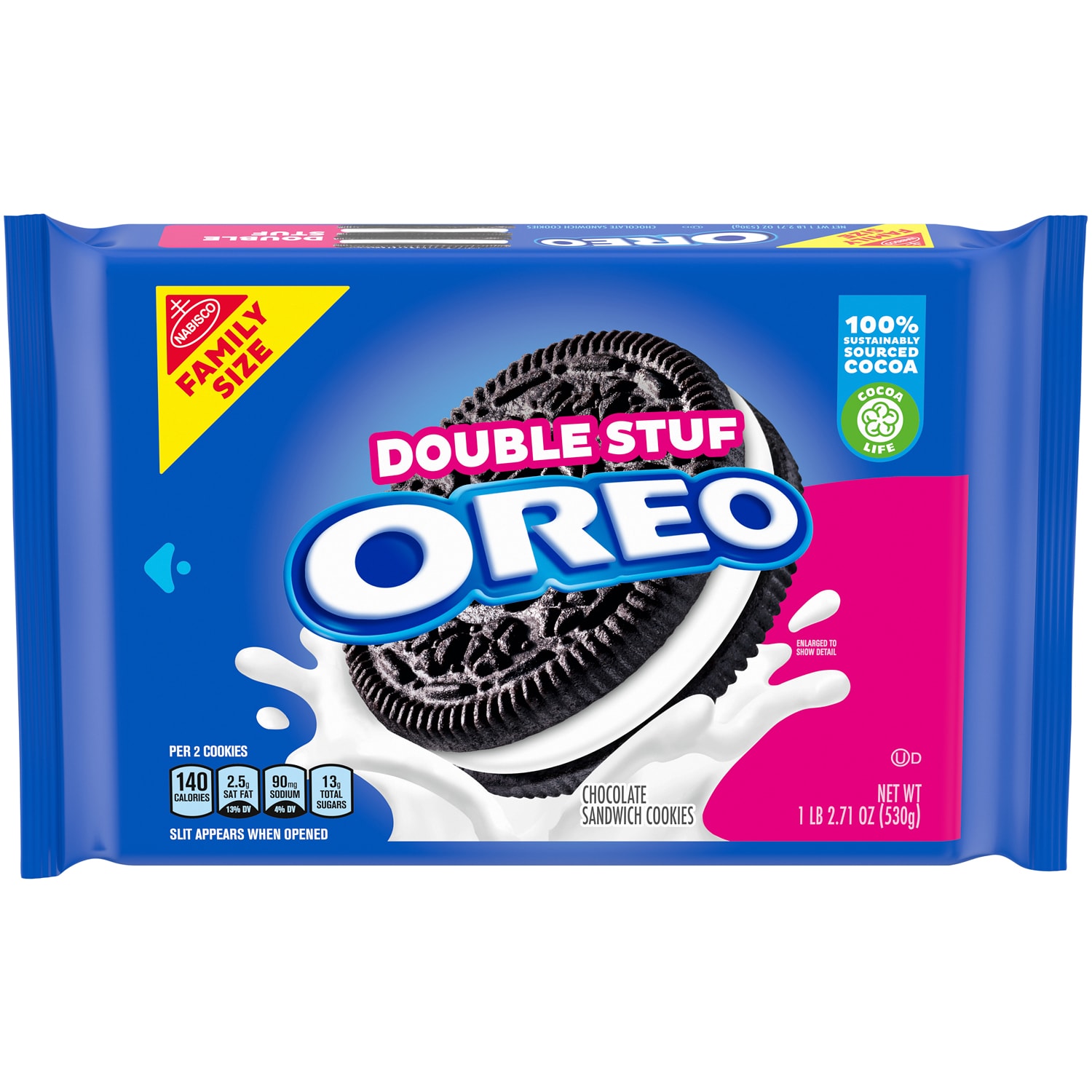 Nabisco Oreo Double Stuf Chocolate Sandwich Cookies, Family Size