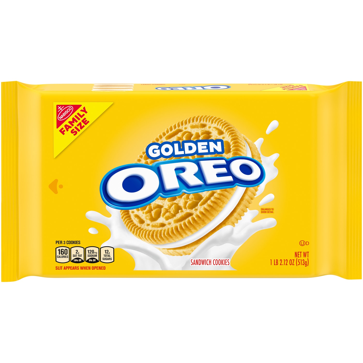 Nabisco Oreo Golden Sandwich Cookies, Family Size