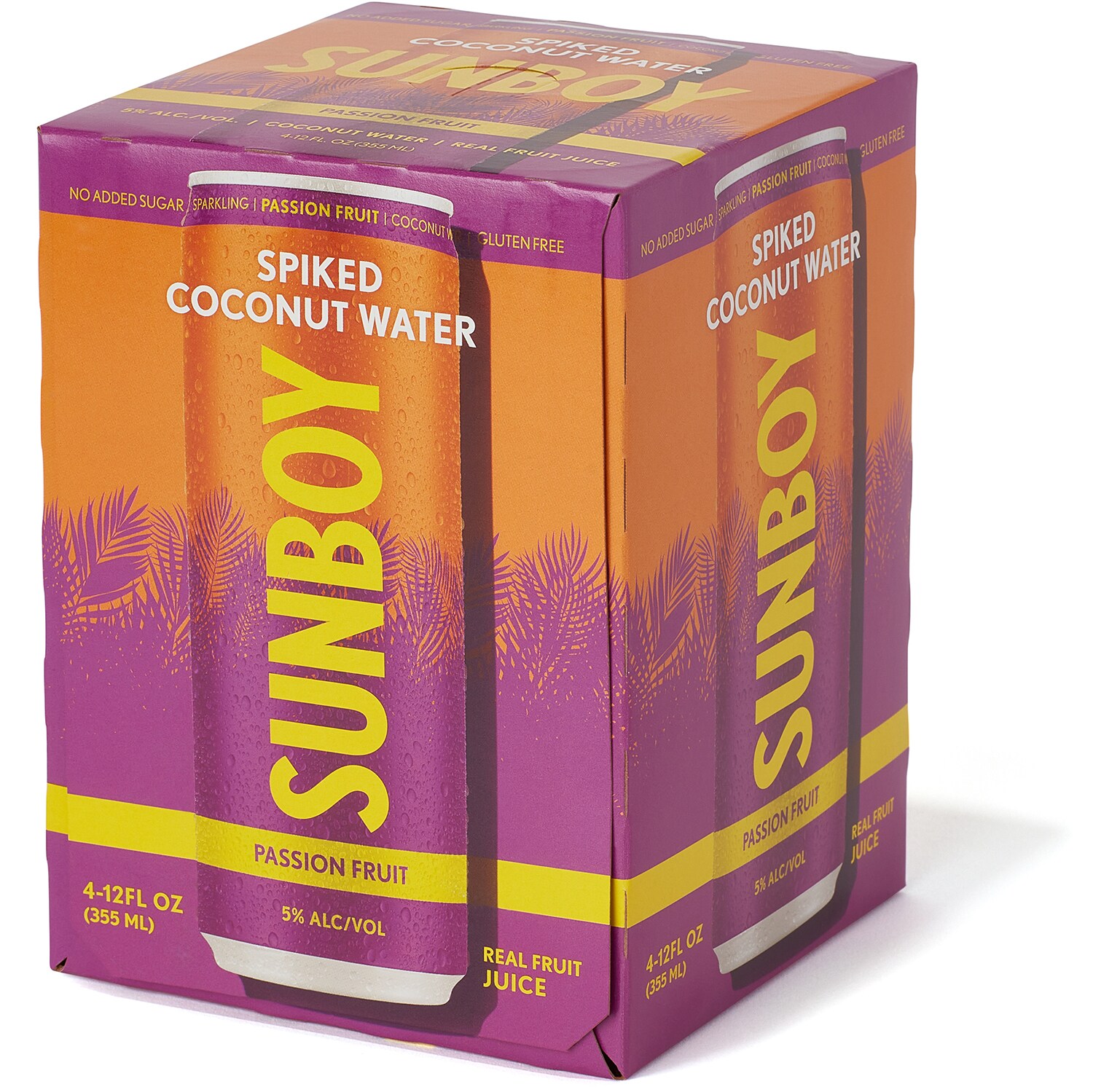 SUNBOY Spiked Sparkling Coconut Water, Passion Fruit, Cans