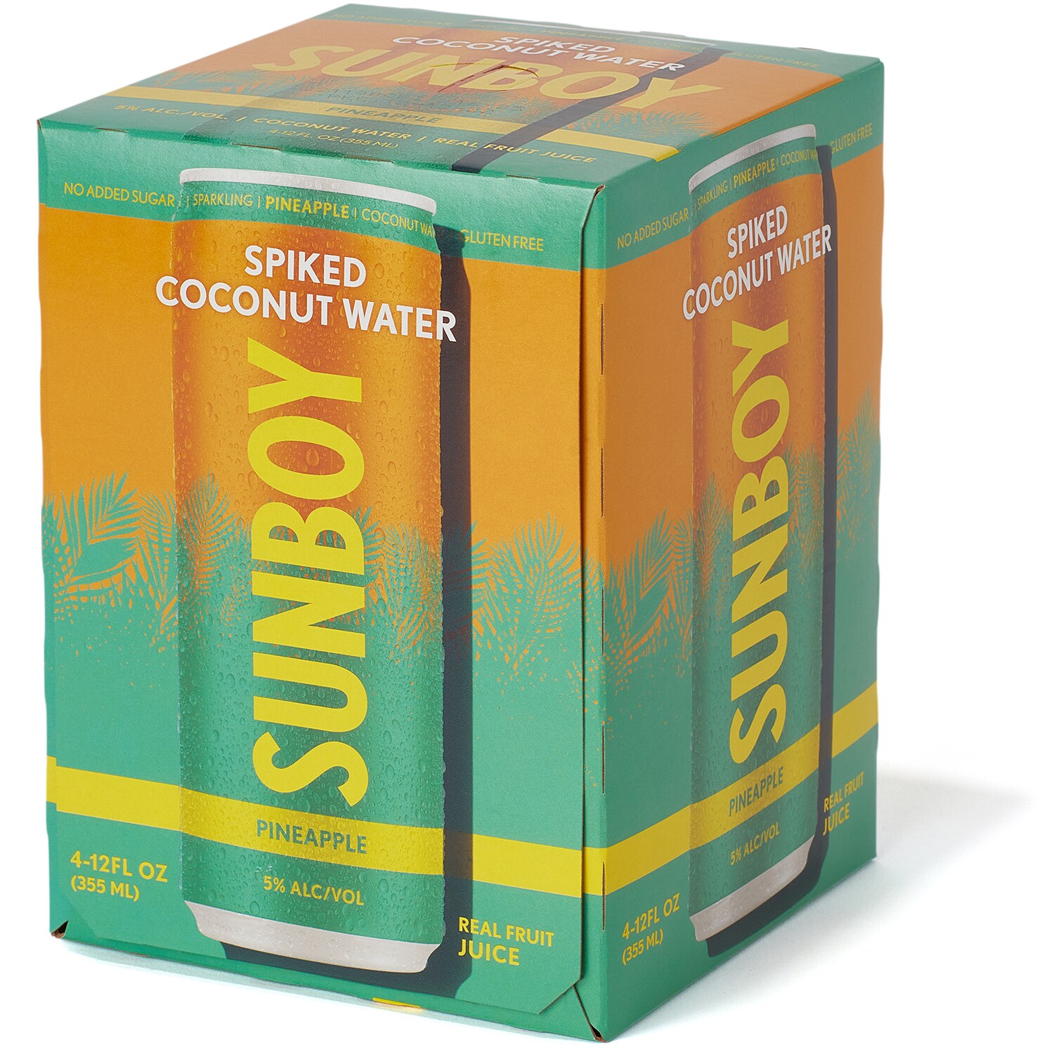 SUNBOY Spiked Sparkling Coconut Water, Pineapple, Cans