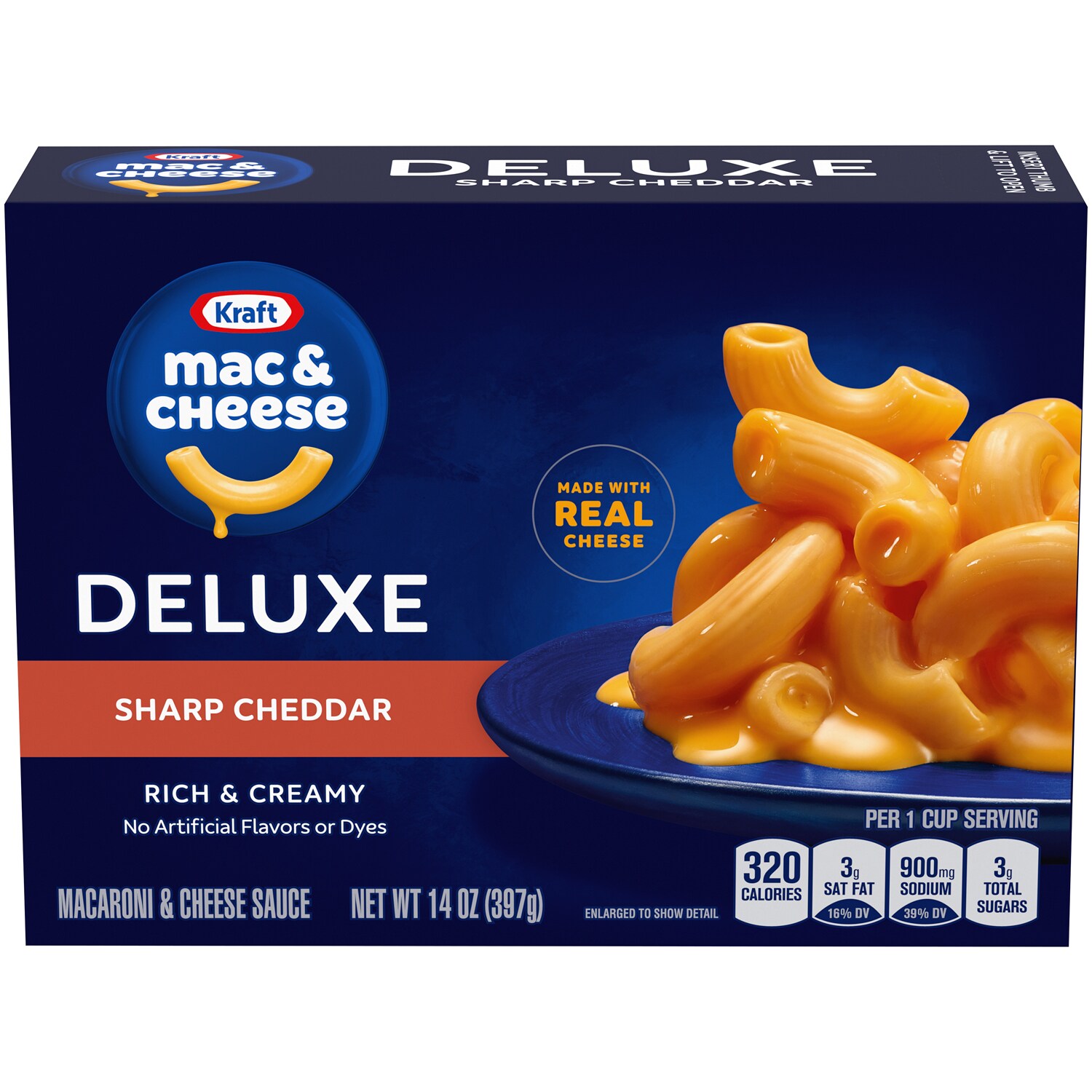 Kraft Deluxe Macaroni and Cheese Dinner, Sharp Cheddar