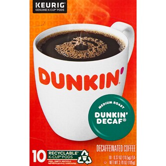 Dunkin' Decaf Medium Roast Coffee, K-Cups