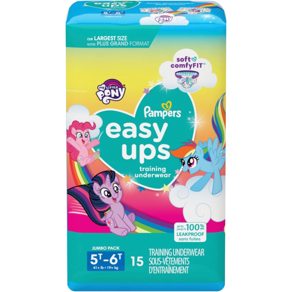 Pampers Easy Ups Training Underwear, Size 5T-6T, Girls