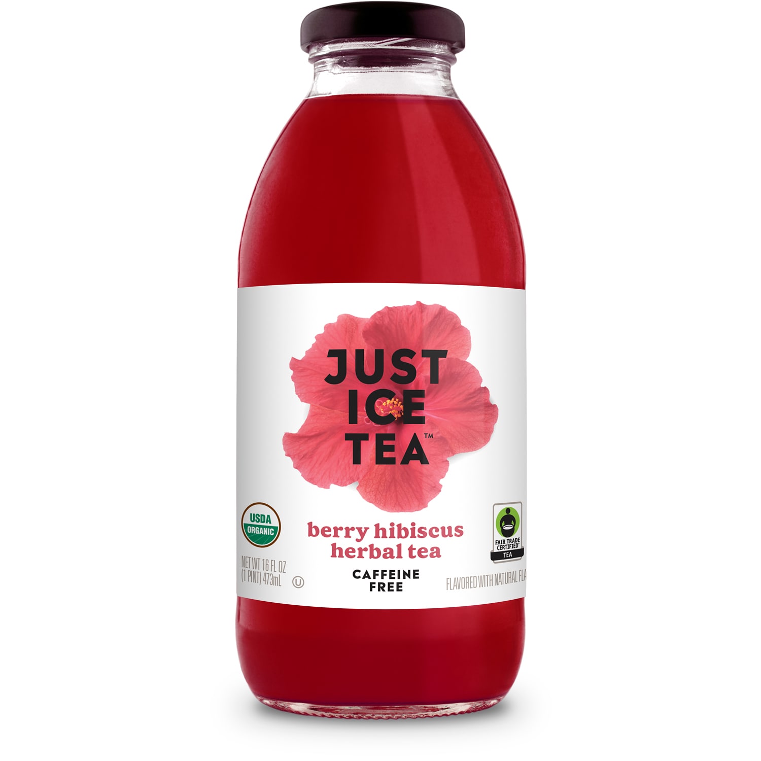 Just Ice Tea Berry Hibiscus Herbal Tea, Glass Bottle
