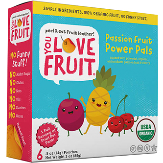 You Love Fruit Handmade Fruit Leather, Passion Fruit Power Pals