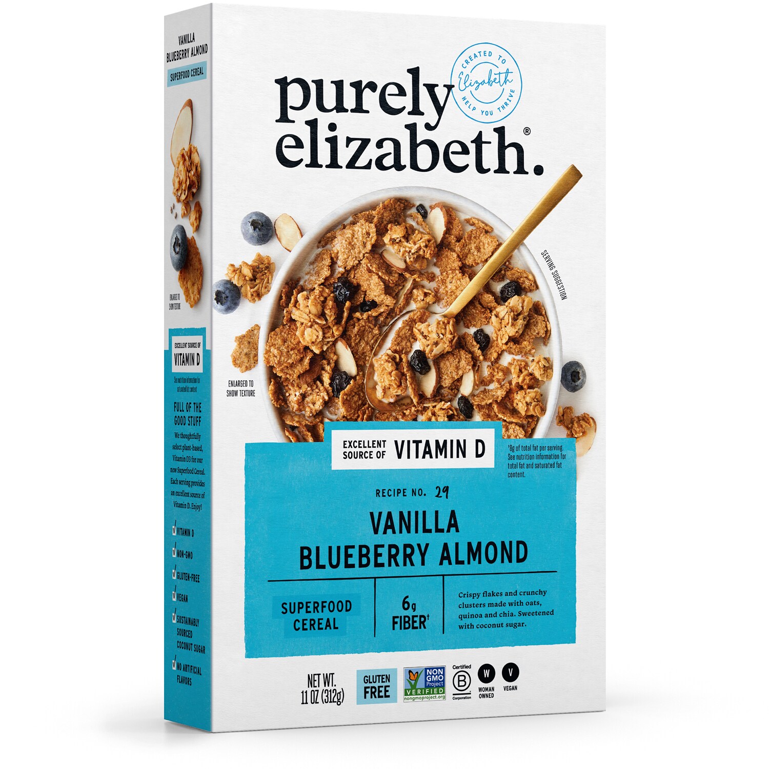 Purely Elizabeth Superfood Cereal, Vanilla Blueberry Almond