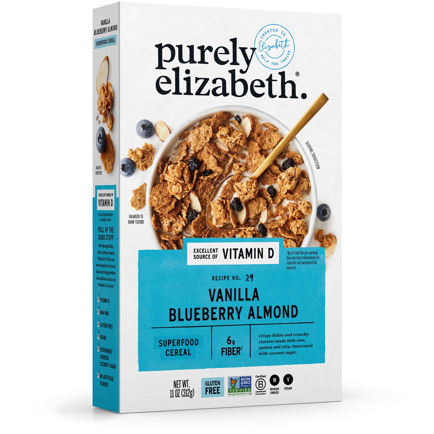 Purely Elizabeth Superfood Cereal, Vanilla Blueberry Almond