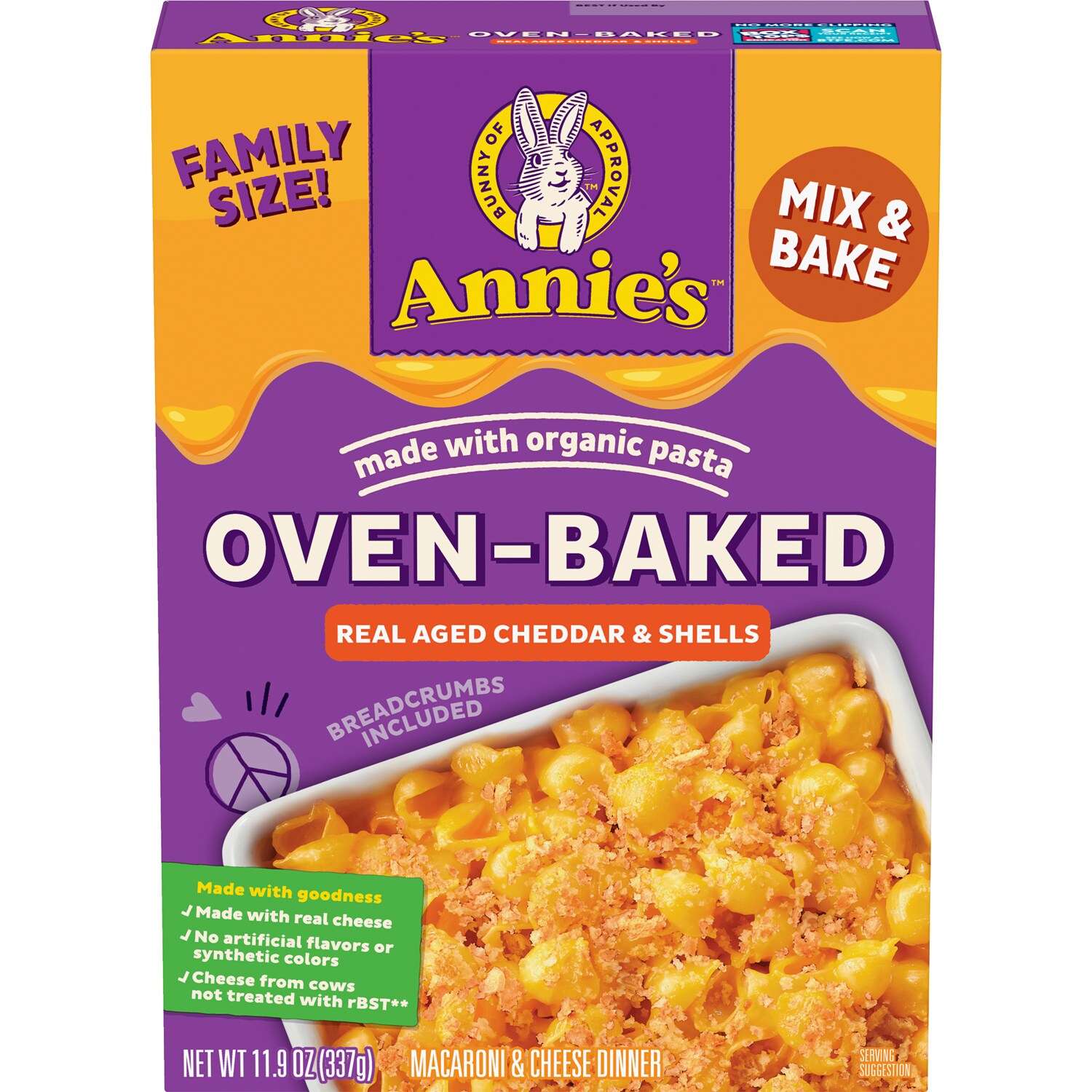 Annie's Oven-Baked Macaroni & Cheese Dinner, Real Aged Cheddar & Shells