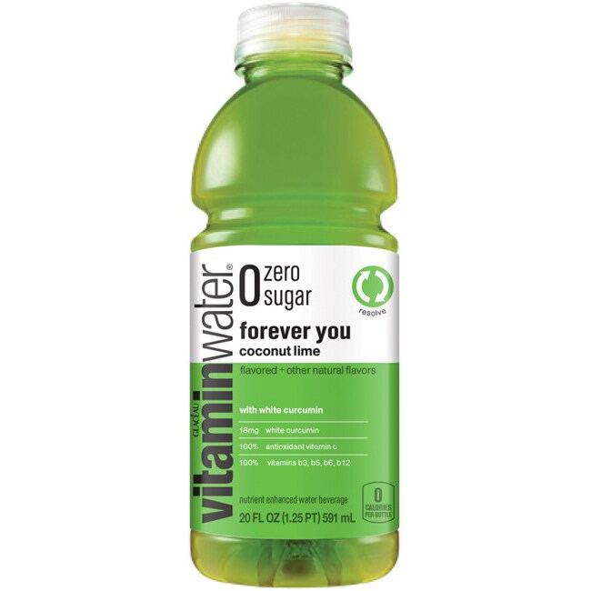 vitaminwater zero sugar nutrient enhanced water beverage, forever you (coconut lime), Plastic Bottle