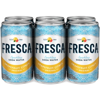 Fresca Sparkling Soda Water, Grapefruit Citrus, Cans           