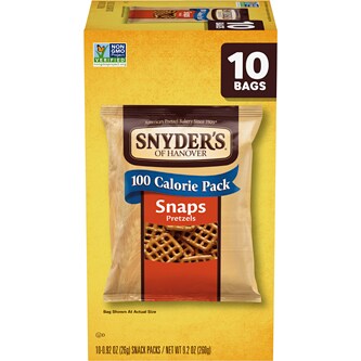 Snyder's of Hanover 100-Calorie Pretzel Packs, Snaps
