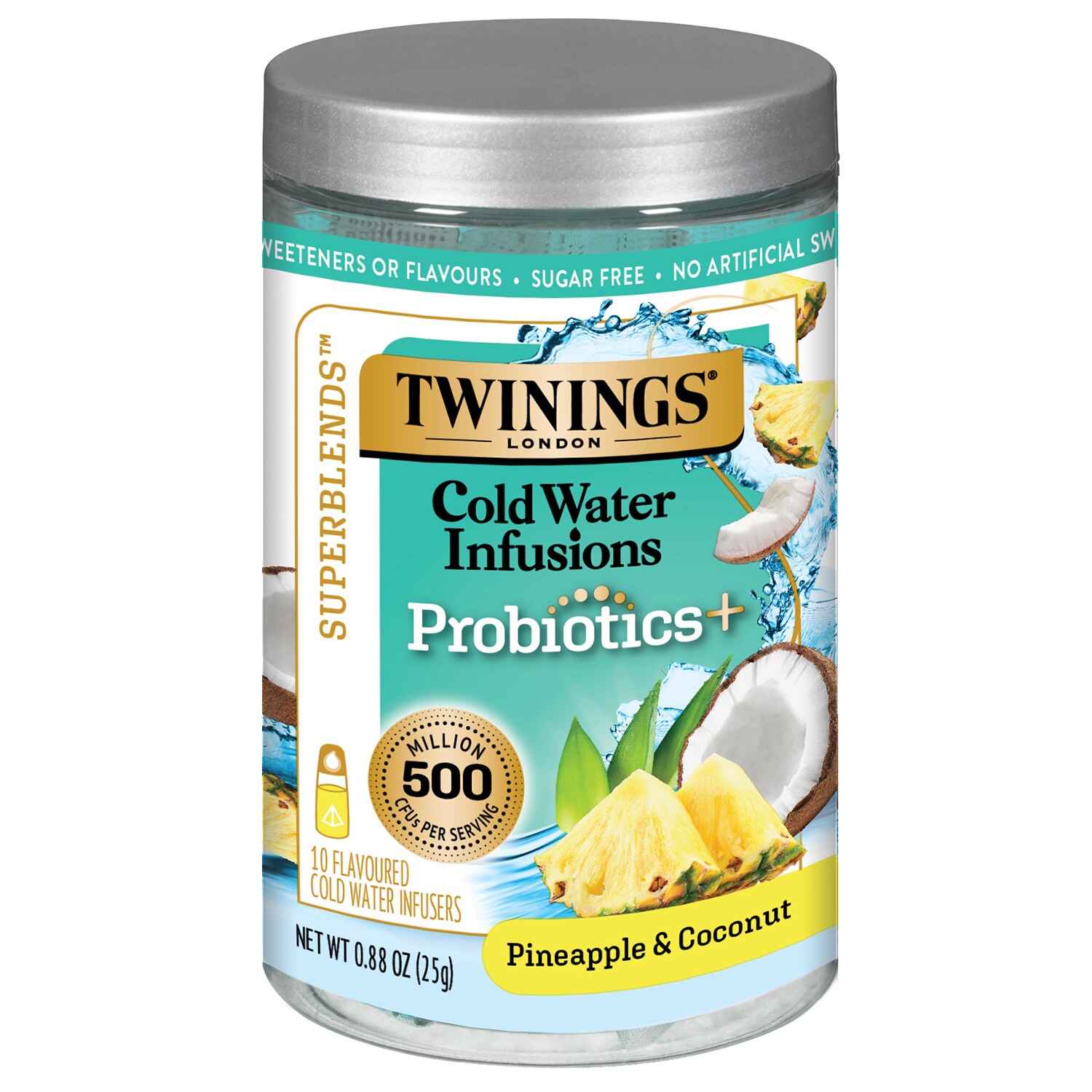 Twinings Superblends Cold Water Infusions Probiotics+, Pineapple & Coconut
