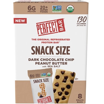 Perfect Bar Protein Bars, Dark Chocolate Chip Peanut Butter with Sea Salt, Snack Size