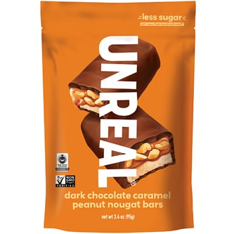 Unreal Bars, Dark Chocolate Caramel Peanut Nougat
