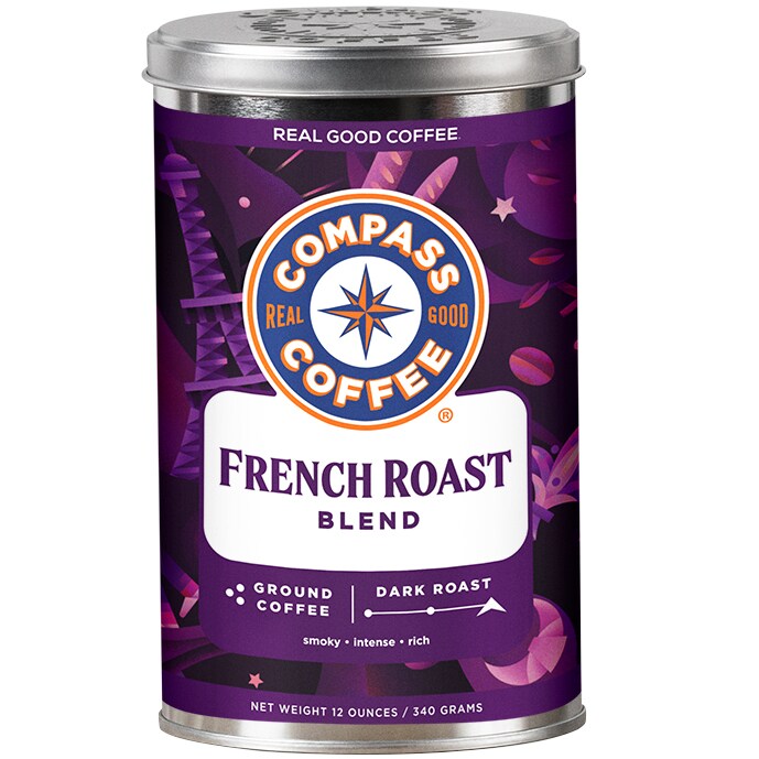 Compass Coffee Ground Coffee, French Roast Blend