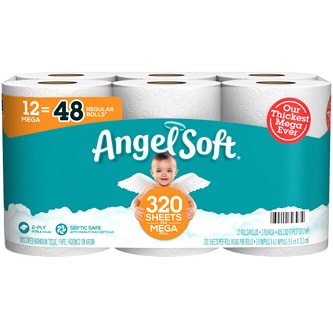 Angel Soft 2-Ply Bathroom Tissue, Mega Rolls