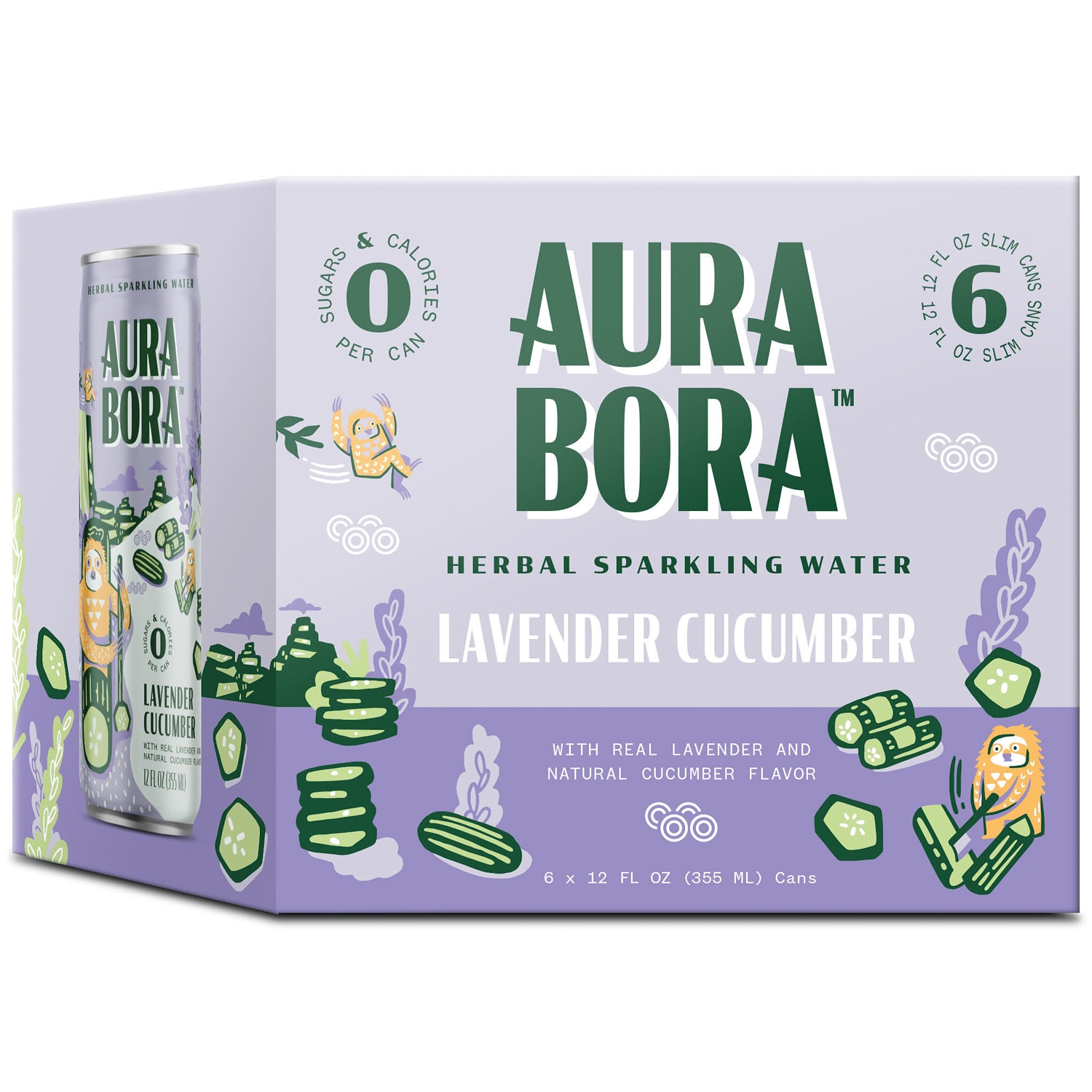 Aura Bora Sparkling Water, Lavender Cucumber 6ct FreshDirect