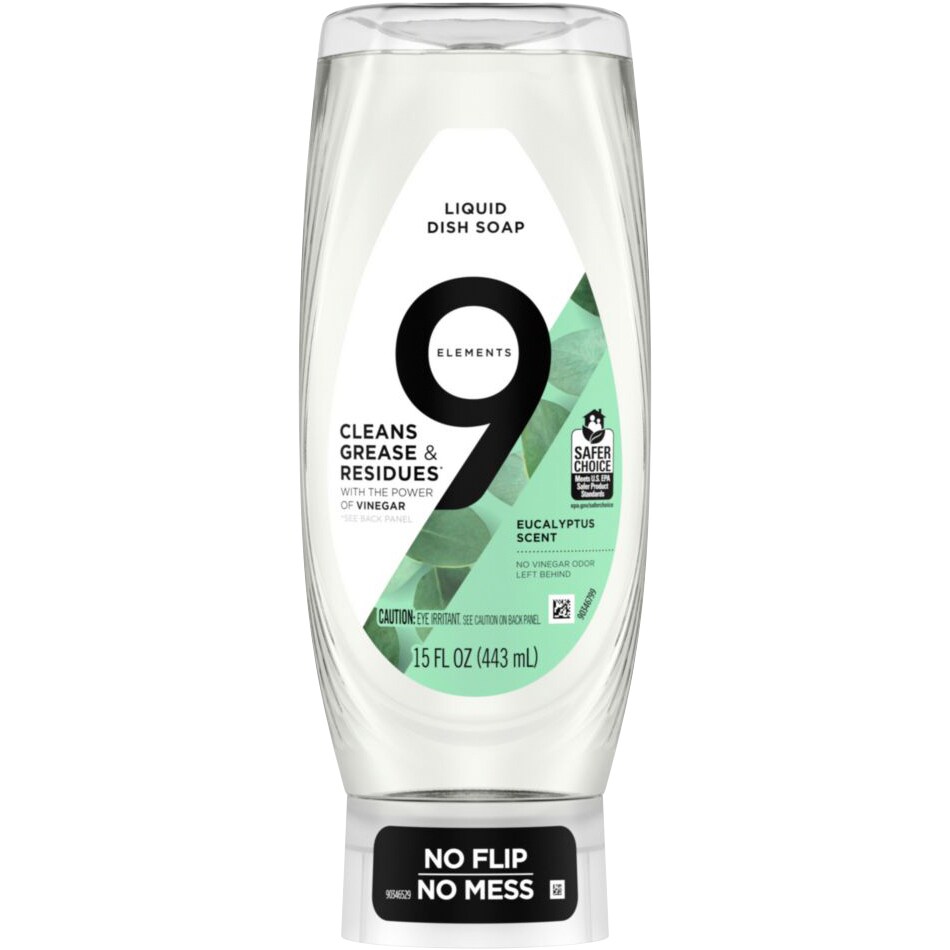 9 Elements Liquid Dish Soap, Eucalyptus Scent