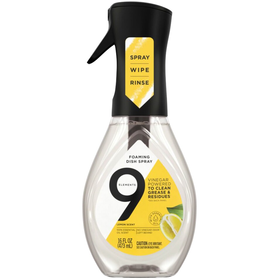 9 Elements Foaming Dish Spray, Lemon Scent