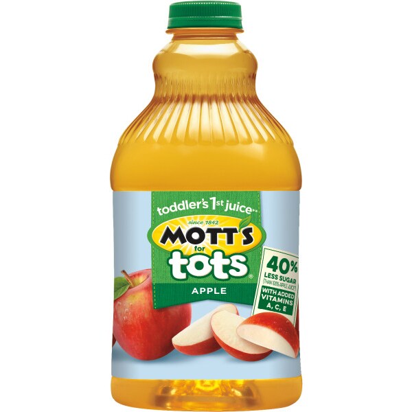 Mott's for Tots 40% Less Sugar Apple Juice, Plastic Bottle