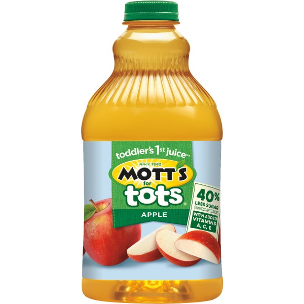 Mott's for Tots 40% Less Sugar Apple Juice, Plastic Bottle