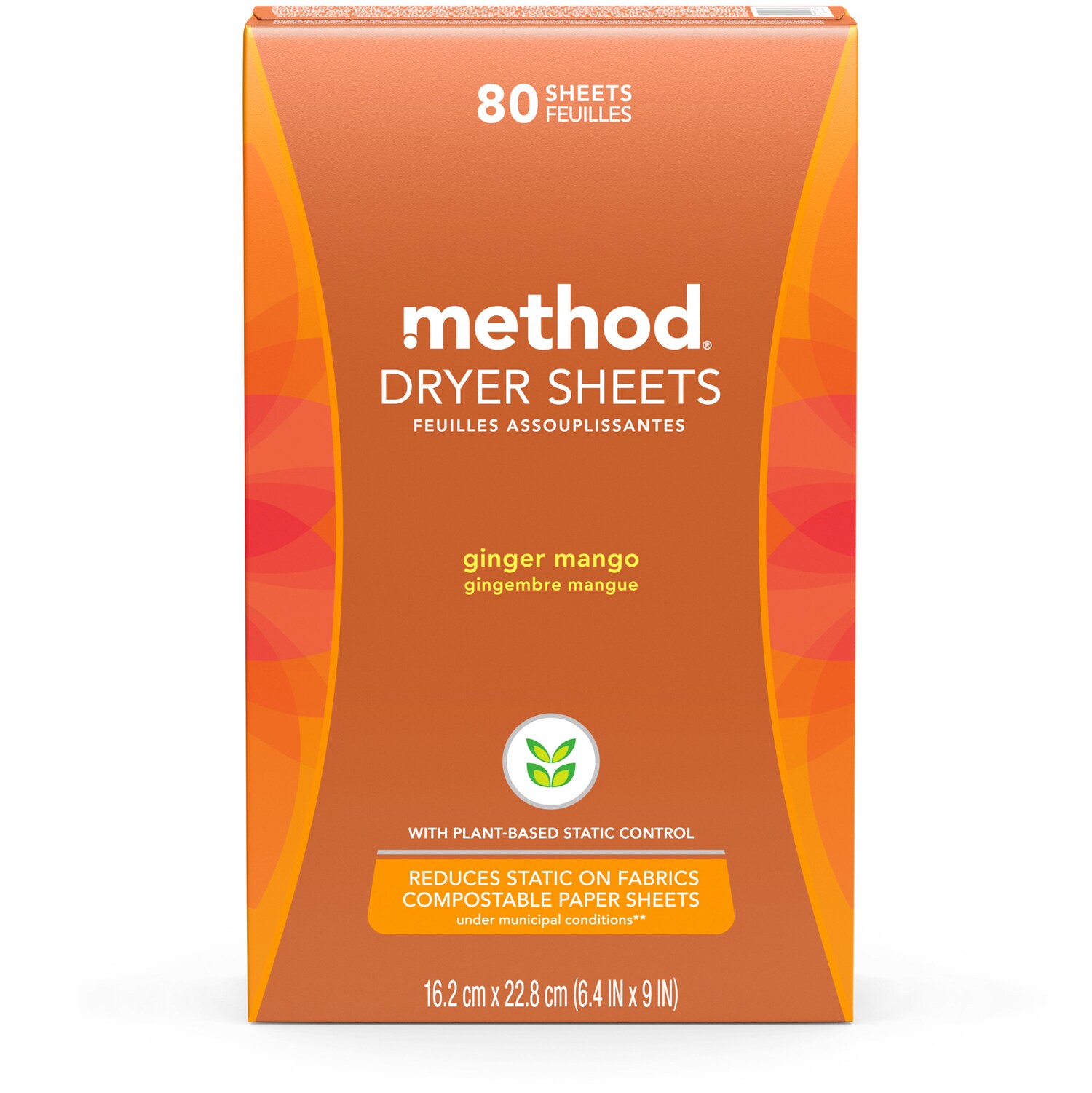 Method Dryer Sheets, Ginger Mango