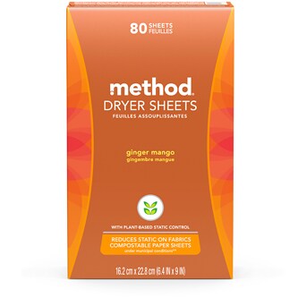 Method Dryer Sheets, Ginger Mango