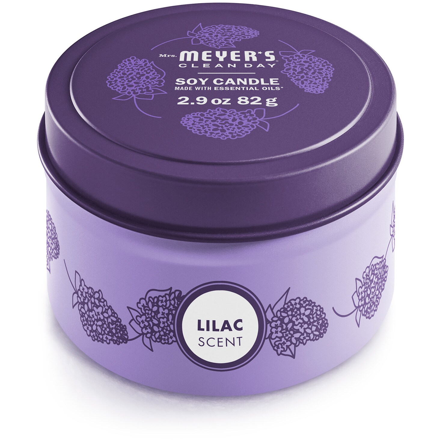 Mrs. Meyer's Clean Day Soy Tin Candle, Lilac