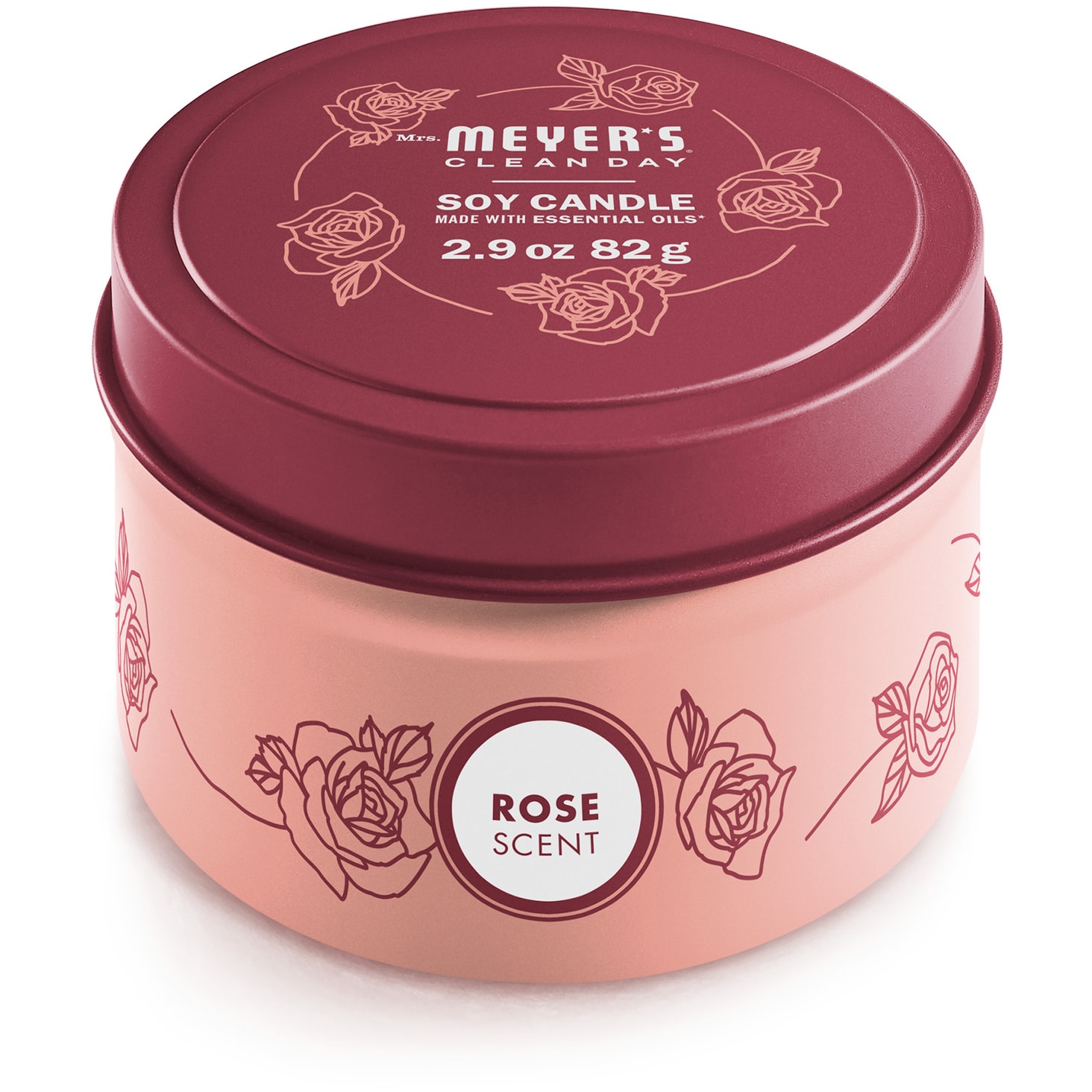 Mrs. Meyer's Clean Day Soy Tin Candle, Rose