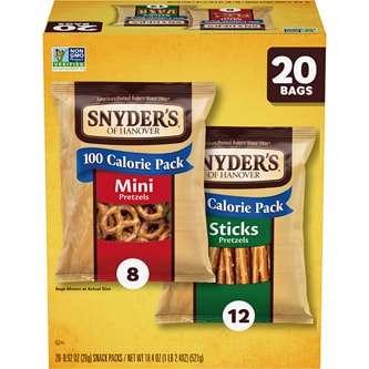 Snyder's of Hanover 100-Calorie Pretzel Packs, Mini & Sticks