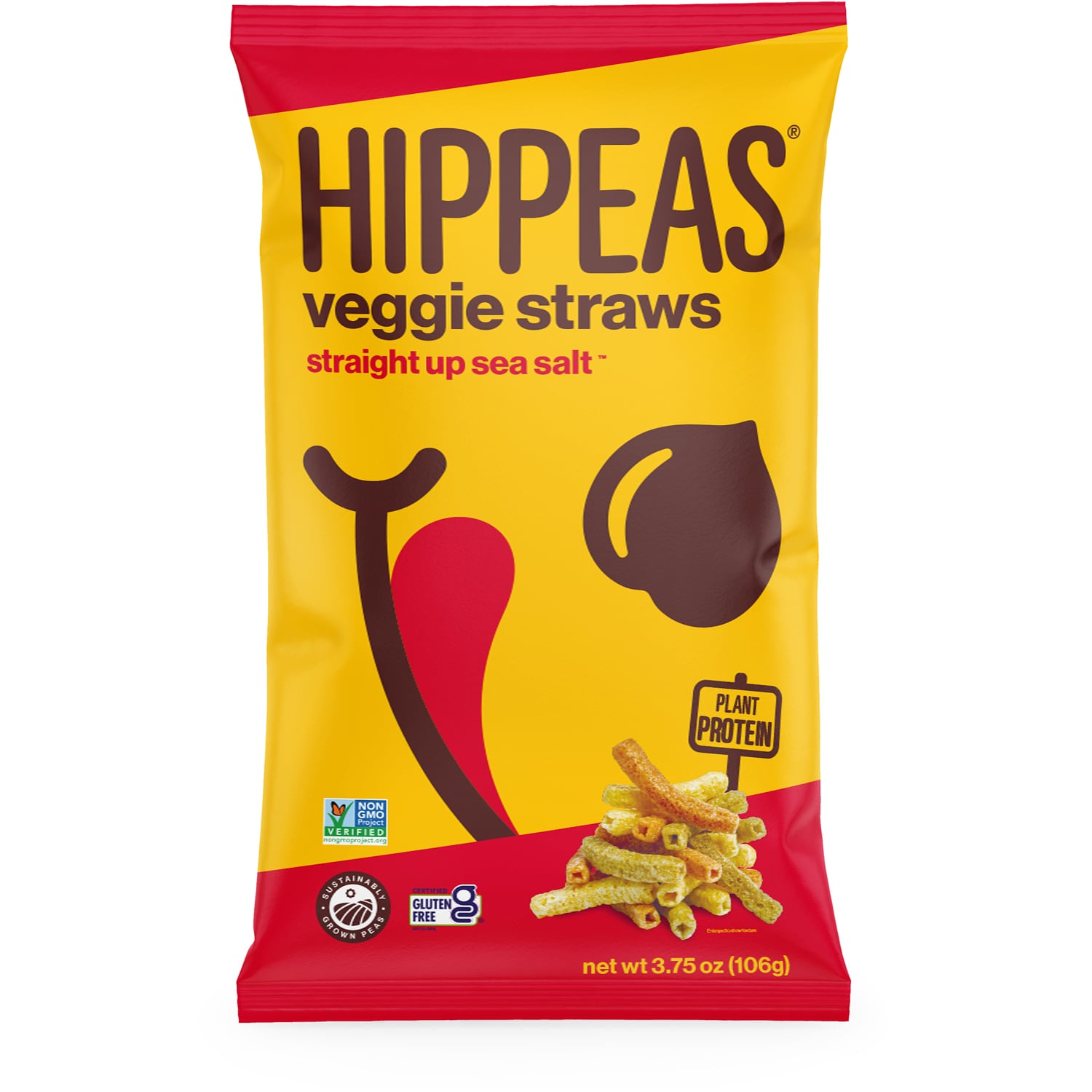 Hippeas Veggie Straws, Straight Up Sea Salt