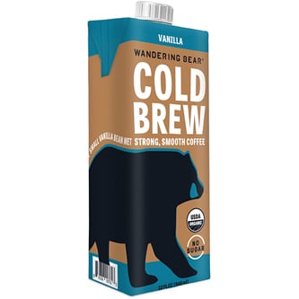 Wandering Bear Organic Cold Brew Coffee, Vanilla, Carton