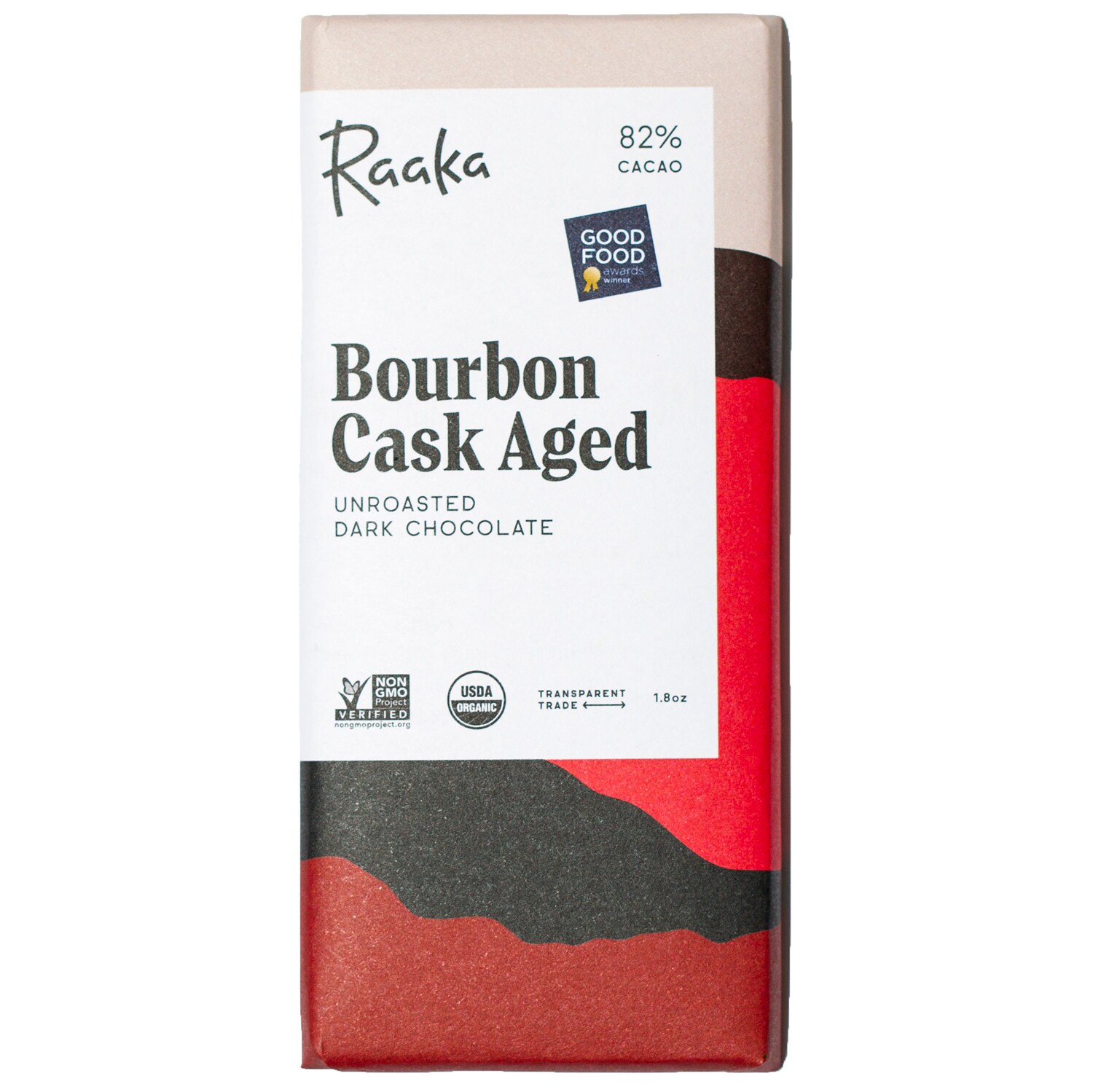 Raaka Organic Unroasted Dark Chocolate, Bourbon Cask Aged