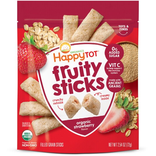 Happy Family Happy Tot Organic Fruity Sticks, Strawberry