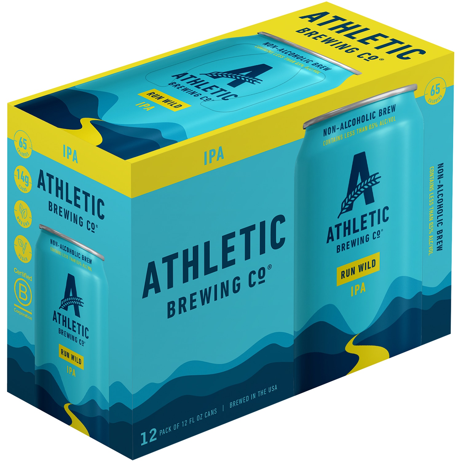 Athletic Brewing Co. Run Wild Non-Alcoholic IPA, Cans