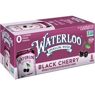 Waterloo Sparkling Water, Black Cherry, Cans