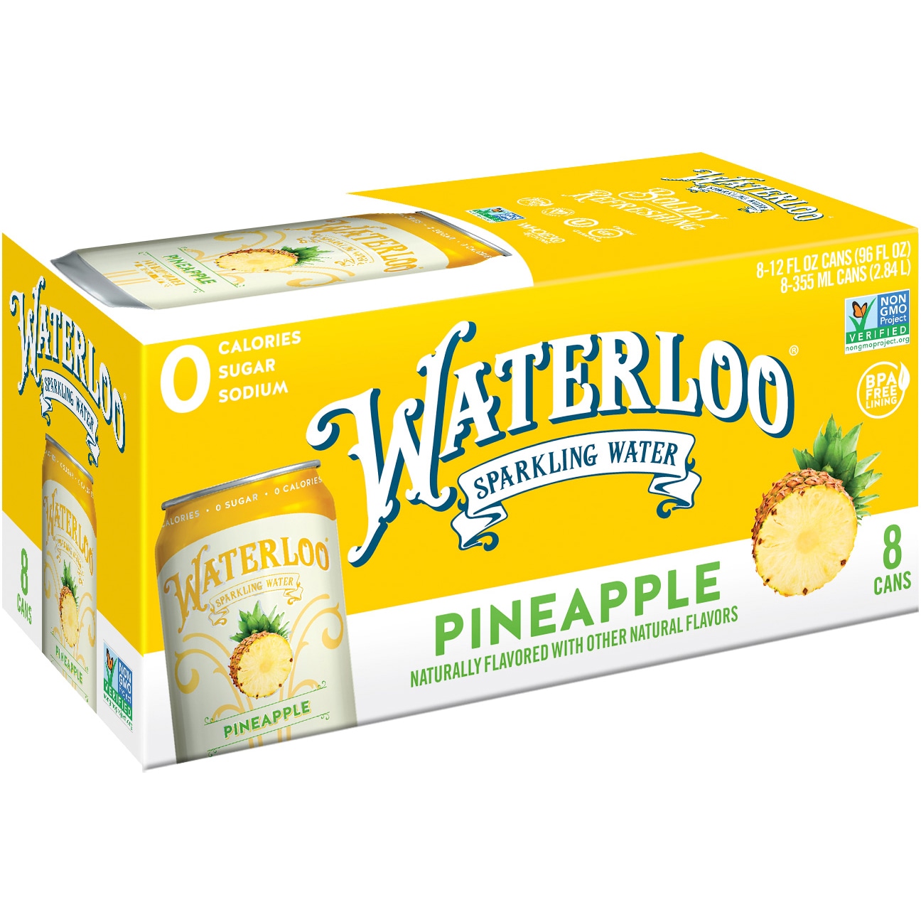 Waterloo Sparkling Water, Pineapple, Cans