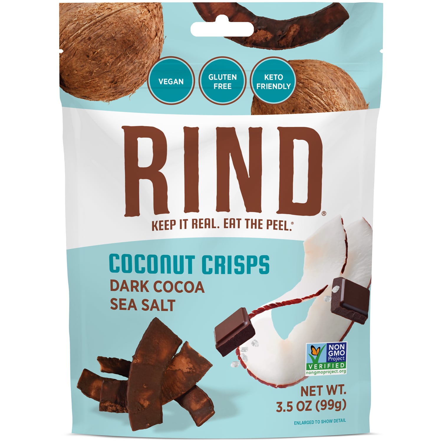 RIND Coconut Crisps, Dark Cocoa Sea Salt