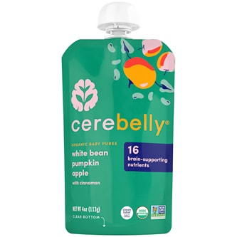 Cerebelly Organic Baby Food Puree, White Bean, Pumpkin, Apple with Cinnamon