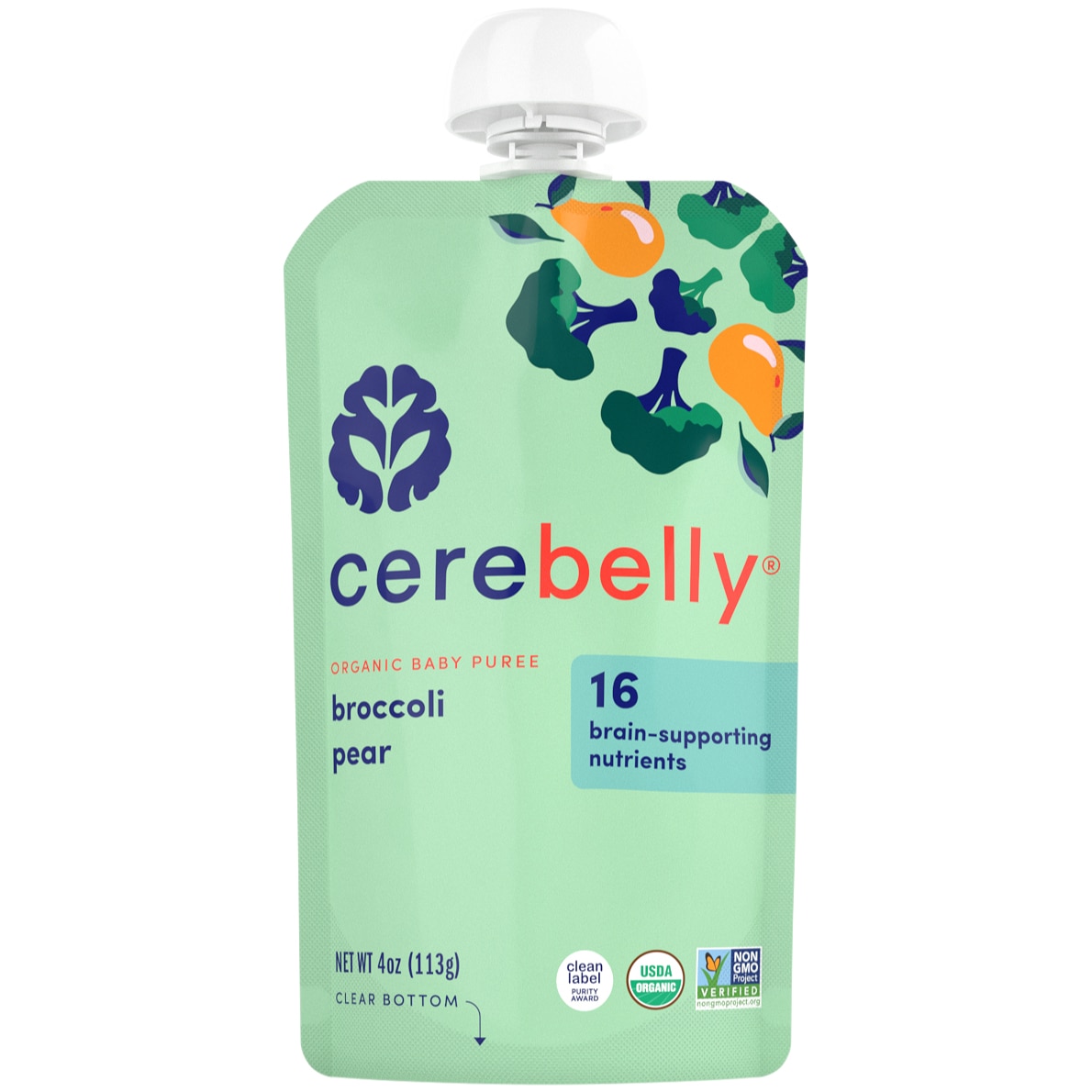 Cerebelly Organic Baby Food Puree, Broccoli & Pear